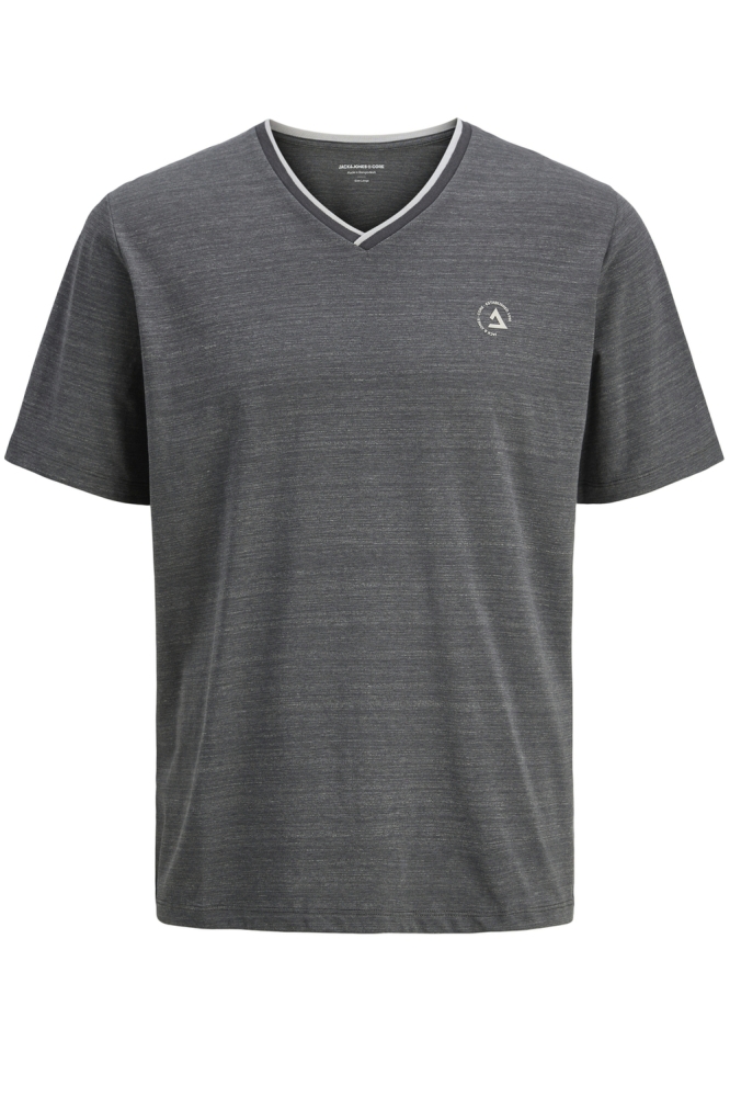 JCOCONTRAST TEE SS V-NECK SMU 12258394 ASPHALT